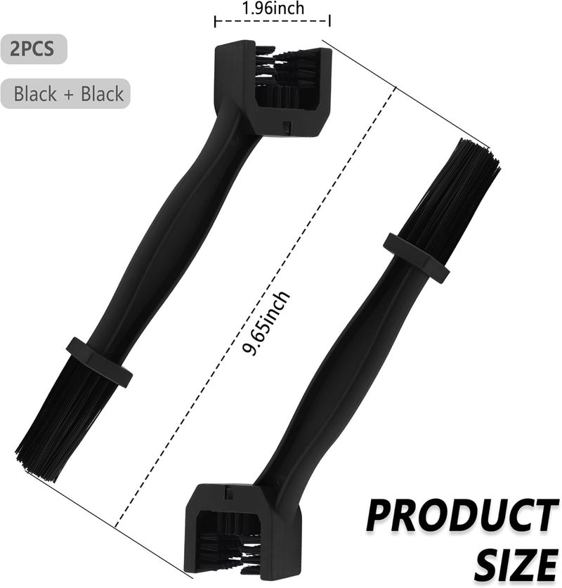 Stacool 2PCS Motorcycle Chain Brush,Double-Ended Motorcycle Chain Cleaner with Three-Sided and Long Bristles,Universal Motorcycle Chain Cleaning Kit for Motorcycle Bicycle Mountain Bike (Black/2PCS) - Image 2